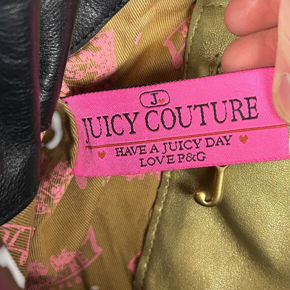 EXTREMELY RARE Juicy Couture Black Leather XL Birkin Top Handle Harness Handbag - Picture 9 of 12